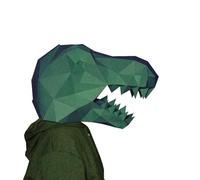 Générique Tyrannosaurus Rex Head Cover Adult Headgear Wearable Mask Paper Model Animal Cosplay Papercraft 3D DIY Origami Hand Made Toys
