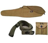 Générique U.S Army WW2 Carry Reproduction Original Case Canvas Bag for M1 Carbine with Carbine Sling and Pouch with Strap Marked US - Khaki