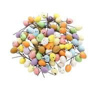 Générique Œufs de Pâques | 100 Pièces Oeufs Tachetés pour Gâteau,Œufs Artisanaux en Mousse avec Tiges - pour Décoration De Fête Bureau Maison Vase Couronne Guirlande