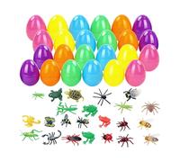 Générique Œufs De Pâques Avec Jouets,24 Garnitures Éducatives Et Drôles,Jouets de Remplissage d'Œufs de Pâques avec Grenouille et Araignée | pour Jeux en Intérieur Extérieur École Fête