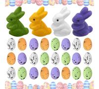 Générique Œufs Décoratifs de Pâques,28 Œufs en Mousse à Pois | Ornements Lapin de Pâques - Remplisseurs De Panier Et Centre De Table De Printemps en Assortiment Combiné pour Table De Chevet