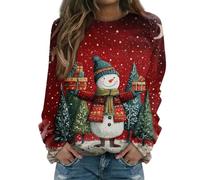 Générique Ugly Christmas Sweater Femme, Pilou Pilou Veste Femme Rennes Christmas Pull'de T Blanc Fete Original Pled Adulte Robe de Noel, Robe Blouse Pull Noël Lumineux, L