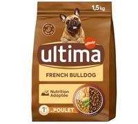 Générique Ultima - Croquettes Nutritives au Poulet pour Bouledogue Français Adulte, Saveur Authentique (Sac 1,5kg) - Le Lot De 3