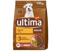Générique Ultima - Croquettes pour Chien Adulte Petit <10kg Boeuf | Savoureux et Onctueux | Nutrition Équilibrée | Le Sac de 1.35kg | Lot DE 3