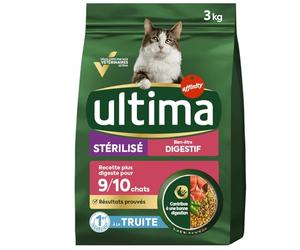 Générique Ultima - Croquettes Savoureuses Sterilisé Sensible pour Chats, Sac 3Kg - Lot de 2