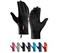 Générique Ultimate Waterproof & Windproof Thermal Gloves, Touch Screen Warm Non-Slip Silicone Gel Adjustable Full Finger Mittens (Black,Large)