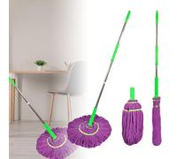 Générique Ultra Absorbante - Mop, Essorage Magic Twist Mop 360 Microfibre, Balai Manche Télescopique, pour Tous Types De Sols, Balai essoreur Rotatif Facile à Utiliser (Purple)