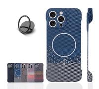 Générique Ultra-Thin Frameless Carbon Fiber Phone Case for iphone, Magnetic Charging Compatible, Matte Hard Magnetic Case for iphone 16pro Max/16pro/16plus/16 (13promax,C)