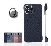 Générique Ultra-Thin Frameless Carbon Fiber Phone Case for iphone, Magnetic Charging Compatible, Matte Hard Magnetic Case for iphone 16pro Max/16pro/16plus/16 (16pro,A)