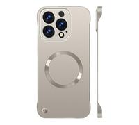 Générique Ultra Thin Hard Magnetic Phone Case for iPhone 16/15/14/13/12 Pro Max, Luxury Magnetic Metal Gloss Matte Frameless Shockproof Phone Case (16Pro,Gold)