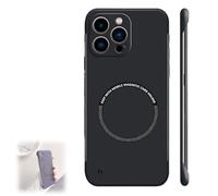 Générique Ultra Thin Hard Pc Magnetic Frameless Case for iPhone 16 15 14 13 12 11 Pro, Frameless Matte Ultra Thin Magnetic Case (for iPhone 16Pro,Black)