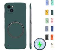 Générique Ultra Thin Hard PC Magnetic Frameless Phone Case for iPhone, Frameless Magnetic Series Designed for iPhone 16 15 14 13 12 11 Pro Max Plus (Green,for iPhone14Plus)