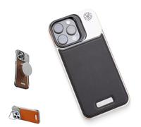 Générique Ultra-Thin Leather Frameless Phone Case - with Stand & Magnetic Function, Luxury Leather Invisible Stand, Lightweight, Soft, for iPhone 16/15/14/13 (14pro,Black)