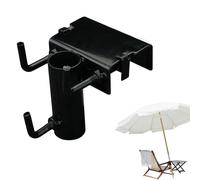 Générique Umbrella Clamp Stand Holder - Heavy Duty Metal Adjustable Universal - Fixed Clip Umbrella Mount | for Balcony Garden Yard Lawn Camping Hiking Fishing Outdoor Activities