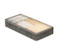 Générique Under Bed Storage Bins 90l, Clothes Storage Containers, 39.37 X 19.69 X 7.09 Inches Lightweight Clear Lid, Space Saver Bags for Dorm, Bedroom, Apartment, Non-Woven Fabric & Pvc