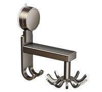 Générique Under Cabinet Hooks - Suction Cup Utensil Hanger, 360 Degree Rotational Rack with Six Sliding Prongs, Vertical Space Optimization System, Ideal for Apartment Kitchen and Bathroom Surfaces