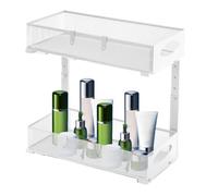 Générique Under Sink Organizer, 2 Tier Storage Rack, 19.69x15.67in Adjustable Kitchen Shelf, Space-Saving Design, Authentic Slide Drawers for Bathroom, Pantry, Closet, Laundry Room
