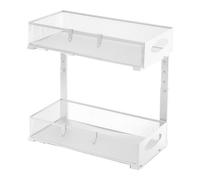 Générique Under Sink Organizer, 2 Tier Storage Shelf, Adjustable Height Rack for Household Organization, Compact Kitchen Pantry Holder, Closet Bathroom Utility Shelf Laundry Room Space Saver