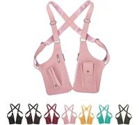 Générique Underarm Shoulder Bag for Men Women, Leather Double Shoulder Armor, Anti-Theft Hidden Adjustable Strap Holster (Pink)