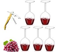 Générique Unique Creative Upside-Down Red Wine Glass,14 Fluid Ounce Long Stem Inverted Cocktail Glasses,Rotating Rolling Un-Spillable Fun Inverted Wine Cup for Champagne Beer Table Decoration Gift