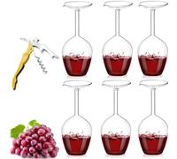 Générique Unique Creative Upside-Down Red Wine Glass,14 Fluid Ounce Long Stem Inverted Cocktail Glasses,Rotating Rolling Un-Spillable Fun Inverted Wine Cup for Champagne Beer Table Decoration Gift