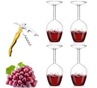 Générique Unique Creative Upside-Down Red Wine Glass,14 Fluid Ounce Long Stem Inverted Cocktail Glasses,Rotating Rolling Un-Spillable Fun Inverted Wine Cup for Champagne Beer Table Decoration Gift
