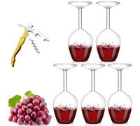 Générique Unique Creative Upside-Down Red Wine Glass,14 Fluid Ounce Long Stem Inverted Cocktail Glasses,Rotating Rolling Un-Spillable Fun Inverted Wine Cup for Champagne Beer Table Decoration Gift