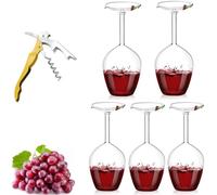 Générique Unique Creative Upside-Down Red Wine Glass,14 Fluid Ounce Long Stem Inverted Cocktail Glasses,Rotating Rolling Un-Spillable Fun Inverted Wine Cup for Champagne Beer Table Decoration Gift
