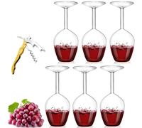 Générique Unique Creative Upside-Down Red Wine Glass,14 Fluid Ounce Long Stem Inverted Cocktail Glasses,Rotating Rolling Un-Spillable Fun Inverted Wine Cup for Champagne Beer Table Decoration Gift