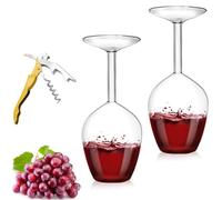 Générique Unique Creative Upside-Down Red Wine Glass,14 Fluid Ounce Long Stem Inverted Cocktail Glasses,Rotating Rolling Un-Spillable Fun Inverted Wine Cup for Champagne Beer Table Decoration Gift
