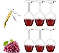 Générique Unique Creative Upside-Down Red Wine Glass,14 Fluid Ounce Long Stem Inverted Cocktail Glasses,Rotating Rolling Un-Spillable Fun Inverted Wine Cup for Champagne Beer Table Decoration Gift