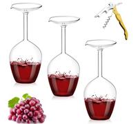 Générique Unique Creative Upside-Down Red Wine Glass,14 Fluid Ounce Long Stem Inverted Cocktail Glasses,Rotating Rolling Un-Spillable Fun Inverted Wine Cup for Champagne Beer Table Decoration Gift