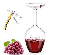 Générique Unique Creative Upside-Down Red Wine Glass,14 Fluid Ounce Long Stem Inverted Cocktail Glasses,Rotating Rolling Un-Spillable Fun Inverted Wine Cup for Champagne Beer Table Decoration Gift