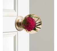Générique Unique Decorative Door Handle, Round Glass Bead Door Handle, Nature Style Transparent Animal Crystal Doors Knobs Pull Handles, Retro Round Resin Epoxy Flower Doors Knob Retro(M,5cm)