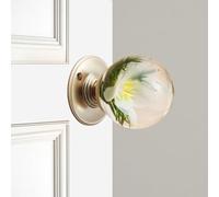 Générique Unique Decorative Door Handle, Round Glass Bead Door Handle, Nature Style Transparent Animal Crystal Doors Knobs Pull Handles, Retro Round Resin Epoxy Flower Doors Knob Retro(T,7cm)