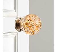 Générique Unique Decorative Door Handle, Round Glass Bead Door Handle, Nature Style Transparent Animal Crystal Doors Knobs Pull Handles, Retro Round Resin Epoxy Flower Doors Knob Retro(K,7cm)