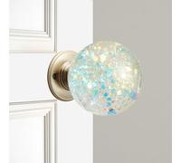 Générique Unique Decorative Door Handle, Round Glass Bead Door Handle, Nature Style Transparent Animal Crystal Doors Knobs Pull Handles, Retro Round Resin Epoxy Flower Doors Knob Retro(H,5cm)