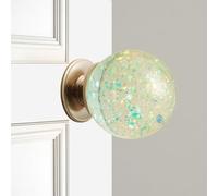 Générique Unique Decorative Door Handle, Round Glass Bead Door Handle, Nature Style Transparent Animal Crystal Doors Knobs Pull Handles, Retro Round Resin Epoxy Flower Doors Knob Retro(F,6cm)