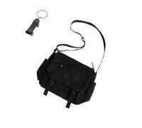 Générique Unisex Canvas Messenger Bag Crossbody,Aesthetic Cute Messenger Bag For School For Women And Men (black)