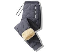 Générique Unisex Fleece Thermal Pants - Waterproof Windproof Warm-Lined with Zipper Pockets, Lightweight Outdoor Cold Weather for Men Women (Grey with Cuffs,Grand)