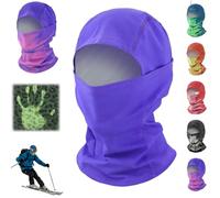 Générique Unisex Heat Reactive Balaclava,Temperature Sensitive Color Changing Ski Mask,Thermal Winter Full Head Wrap for Skiing Hiking (Purple to Pink)