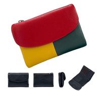 Générique Unisex Leather Wallet,5.3 in Short Genuine Leather Coin Purse with Credit Card Holder,Clutch Bags,Small Wallets for Women,Coin Holder & Cash Slots,RFID Protected (A)