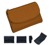 Générique Unisex Leather Wallet,5.3 in Short Genuine Leather Coin Purse with Credit Card Holder,Clutch Bags,Small Wallets for Women,Coin Holder & Cash Slots,RFID Protected (Brown)