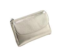 Générique Unisex Pebble Leather RFID Wallet, Small Compact Bifold Pocket Purse Multicolor, for Men & Women (Gold)
