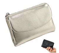 Générique Unisex Pebble Leather Wallet, 5.3In Full Grain Leather Coin Purse with Credit Card Holder for Women (Gold)