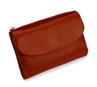 Générique Unisex Pebble Leather Wallet, 5.3In Short Genuine Leather Coin Card Holder, Can Hold Coins, Id Cards, Unisex Clutch Bags (Brick Red)