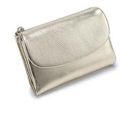 Générique Unisex Pebble Leather Wallet, 5.3In Short Genuine Leather Coin Card Holder, Can Hold Coins, Id Cards, Unisex Clutch Bags (Gold)