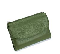 Générique Unisex Pebble Leather Wallet, 5.3In Short Genuine Leather Coin Card Holder, Short Genuine Purse for Coins and Cards, Multicolor Clutch for Women (Light Green)