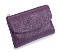 Générique Unisex Pebble Leather Wallet, Genuine Leather Wallets for Women and Men, with Credit Card Holder, Coin Holder & Cash Slots (Deep Purple)