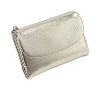 Générique Unisex Pebble Leather Wallet,Genuine Leathers Wallets for Women,Short Genuine Leather Coin Card Holder, Can Hold Coins, Id Cards (Gold)